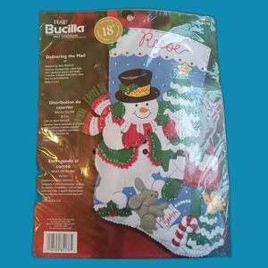 Bucilla Felt Stocking Kit Snowman "Delivering the Mail" Unopened